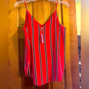 Red Striped Women's Top